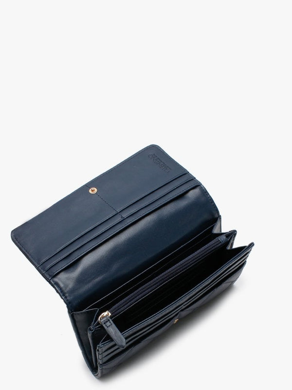 Ocarina Blue Quilted Flap-Over Wallet