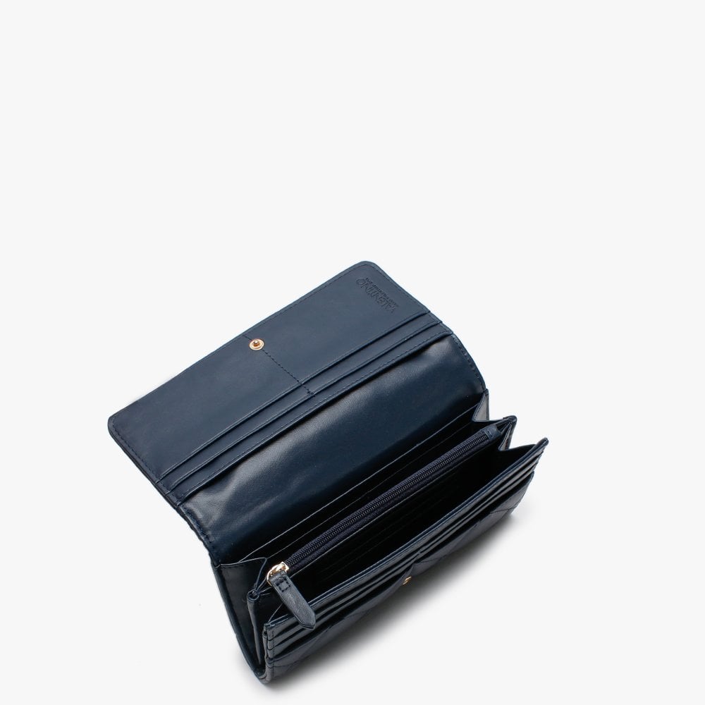 Ocarina Blue Quilted Flap-Over Wallet
