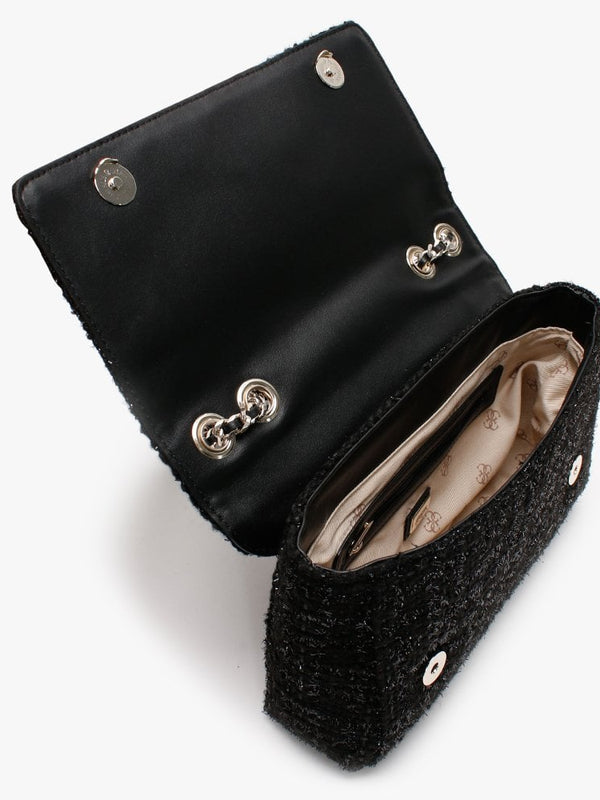 Cessily Convertible Black Textile Cross-Body Bag