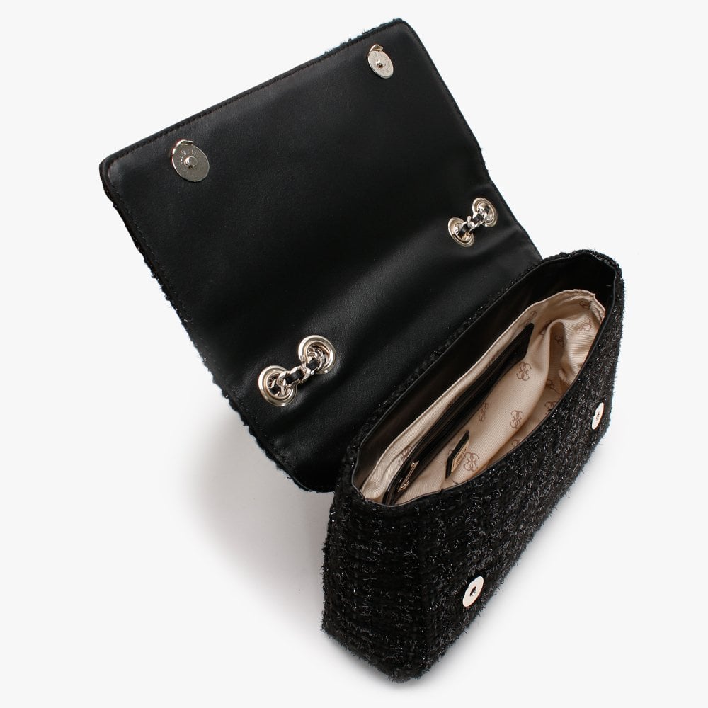 Cessily Convertible Black Textile Cross-Body Bag