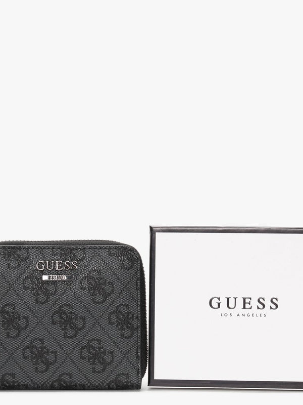 Small Noelle Repeat Logo Coal Zip Around Wallet