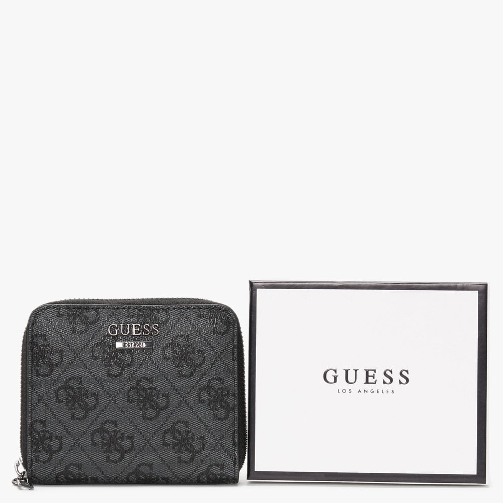 Small Noelle Repeat Logo Coal Zip Around Wallet
