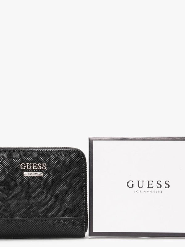Small Noelle Black Zip Around Wallet