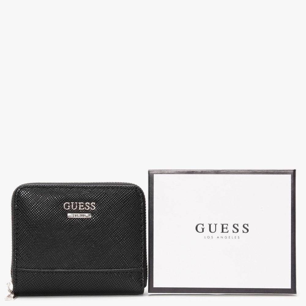 Small Noelle Black Zip Around Wallet