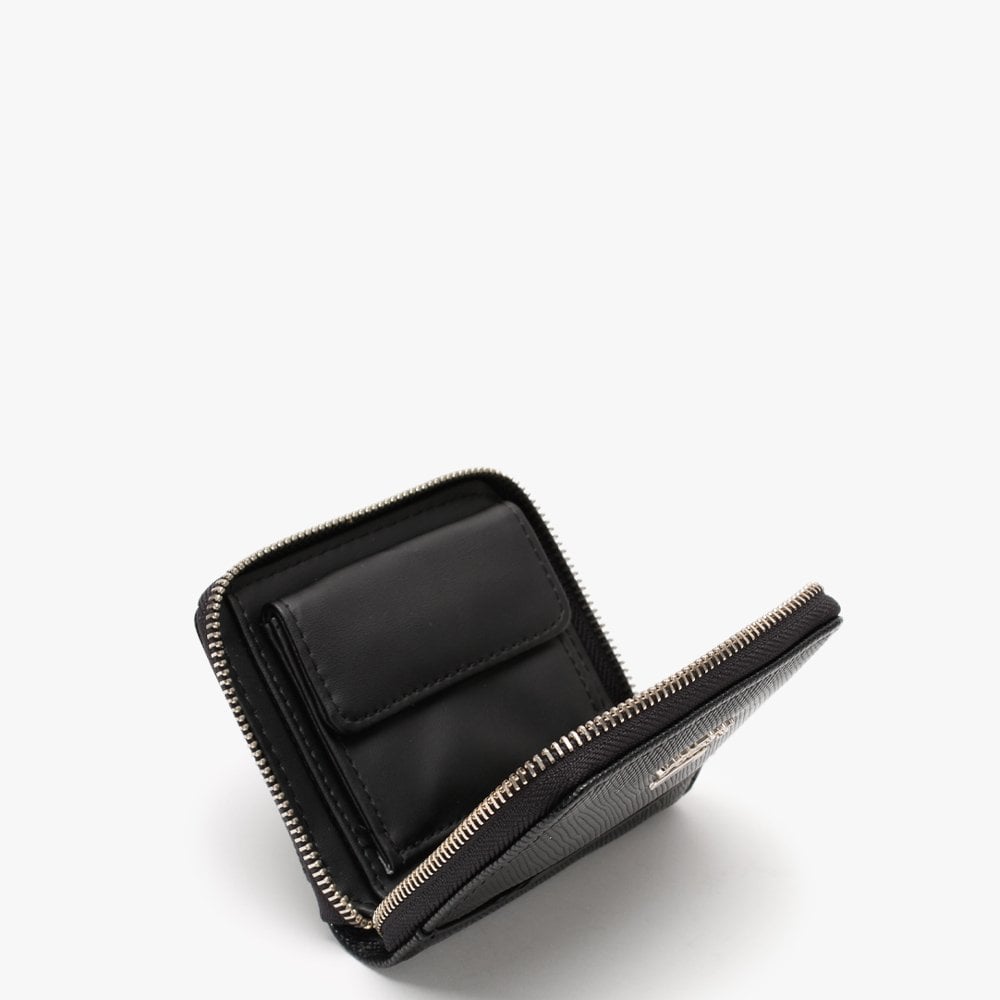 Small Noelle Black Zip Around Wallet