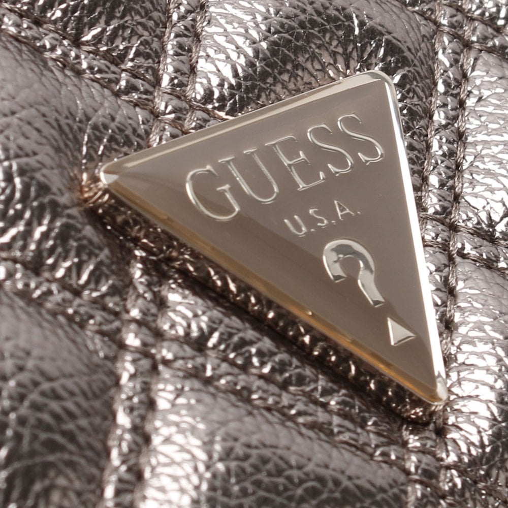 Cessily Quilted Convertible Pewter Cross-Body Bag