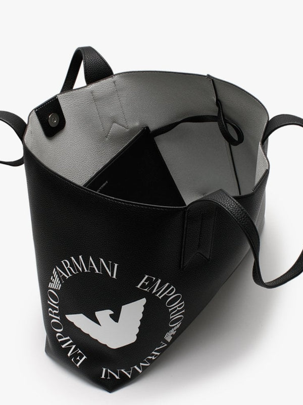 Eagle Frida Black & Silver Inner Pouch Shopper Bag