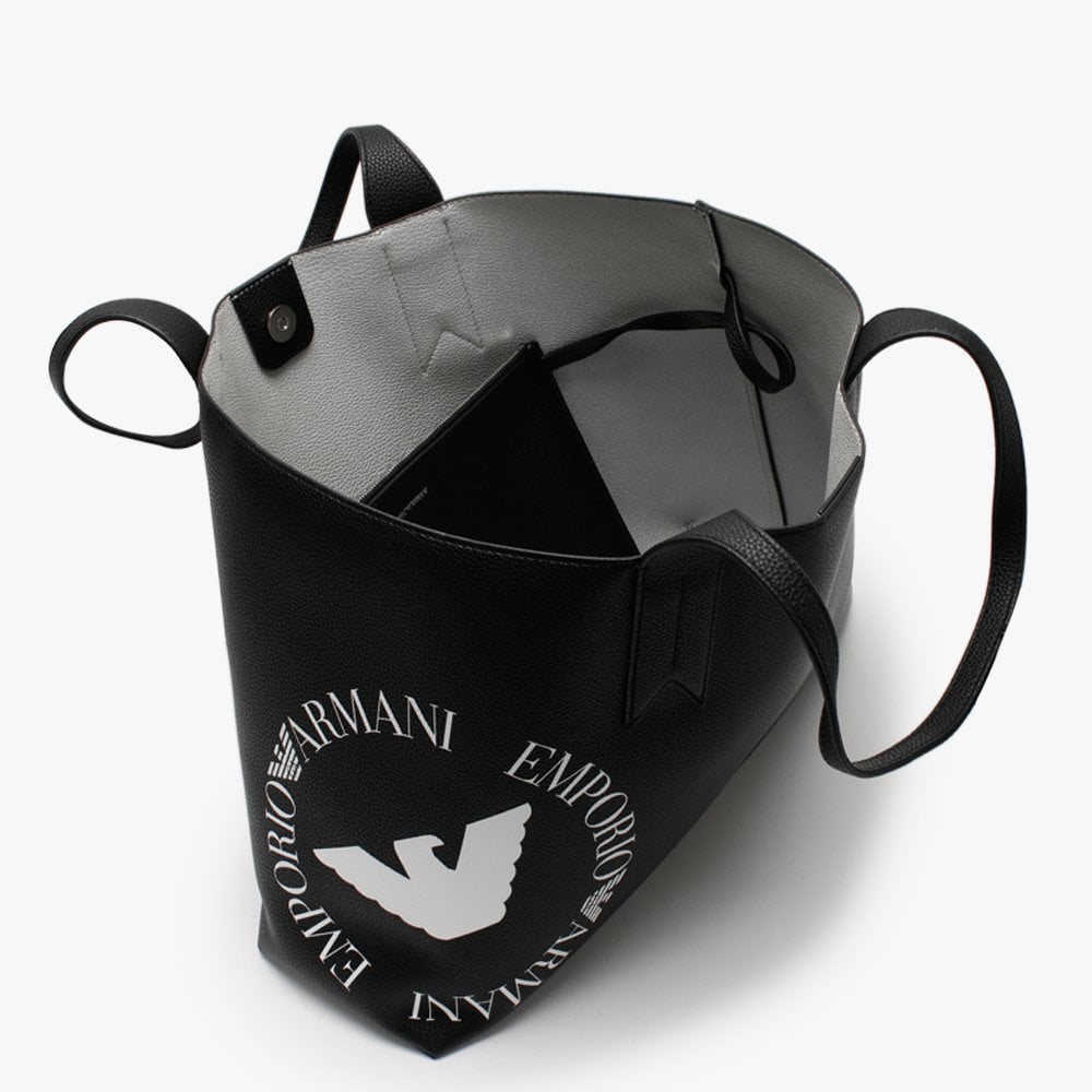Eagle Frida Black & Silver Inner Pouch Shopper Bag