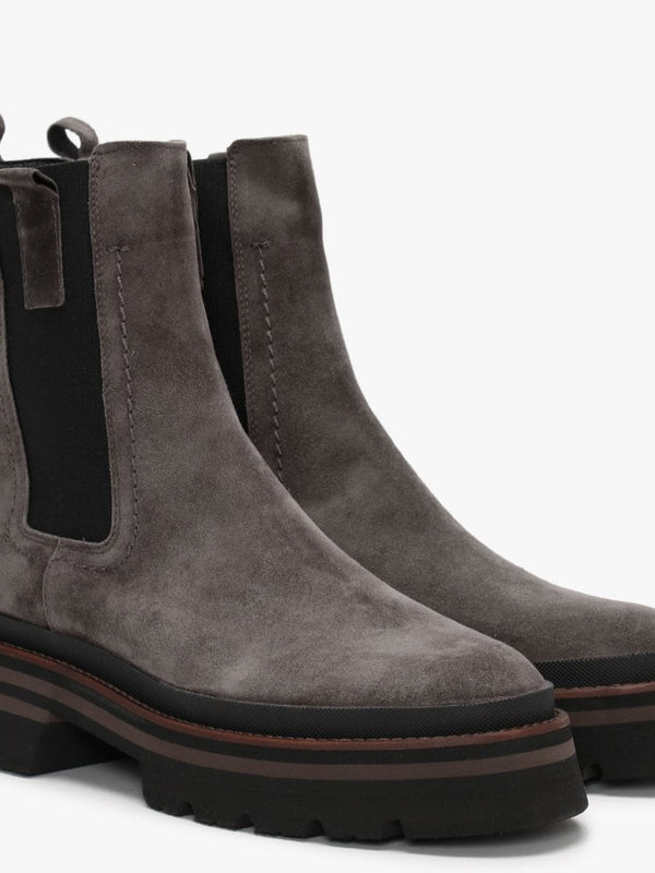 Allspice Grey Suede Elongated Chelsea Boots