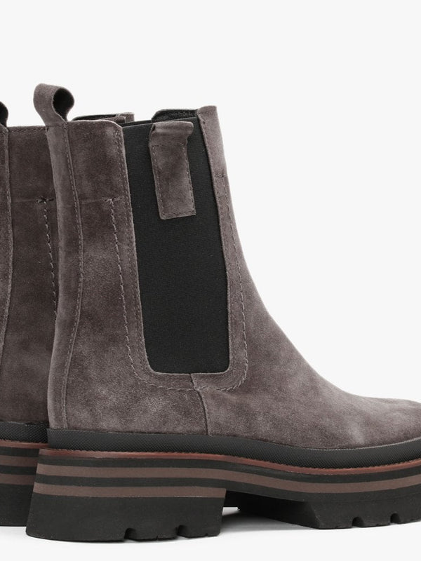 Allspice Grey Suede Elongated Chelsea Boots