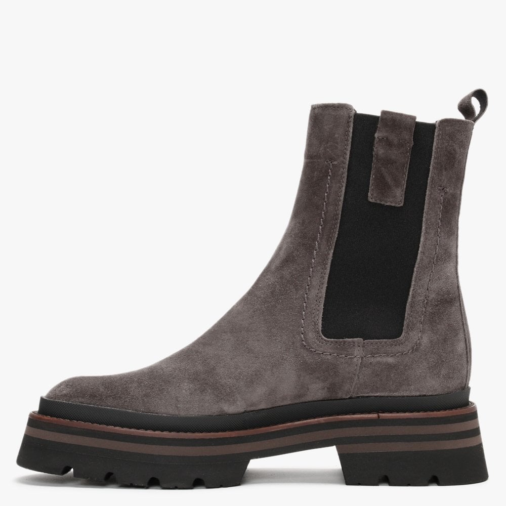 Allspice Grey Suede Elongated Chelsea Boots