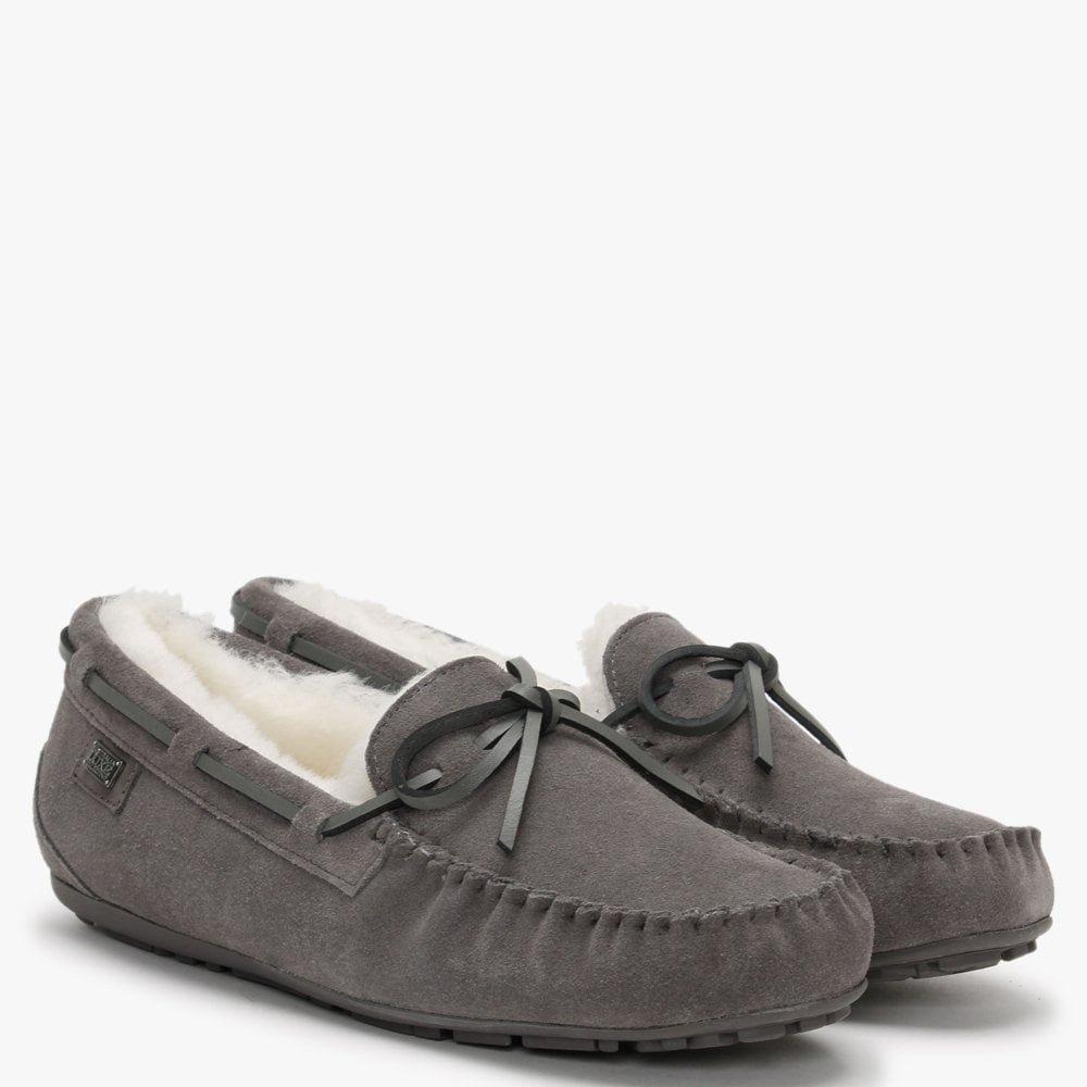 Prost Grey Double-Face Sheepskin Slippers