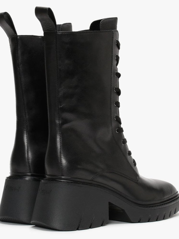 Odessa Black Leather Mid-Calf Boots