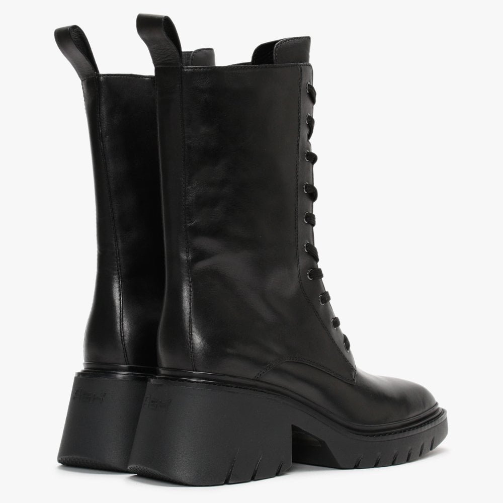 Odessa Black Leather Mid-Calf Boots