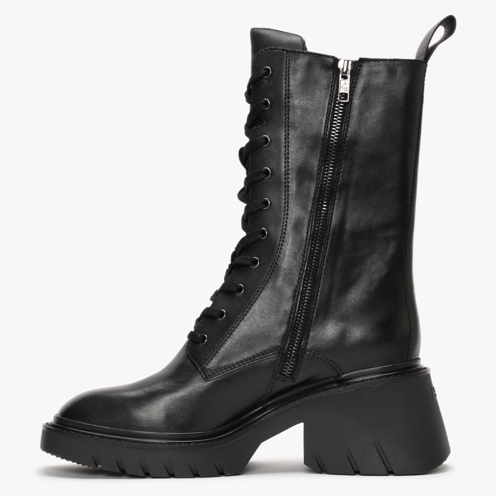 Odessa Black Leather Mid-Calf Boots