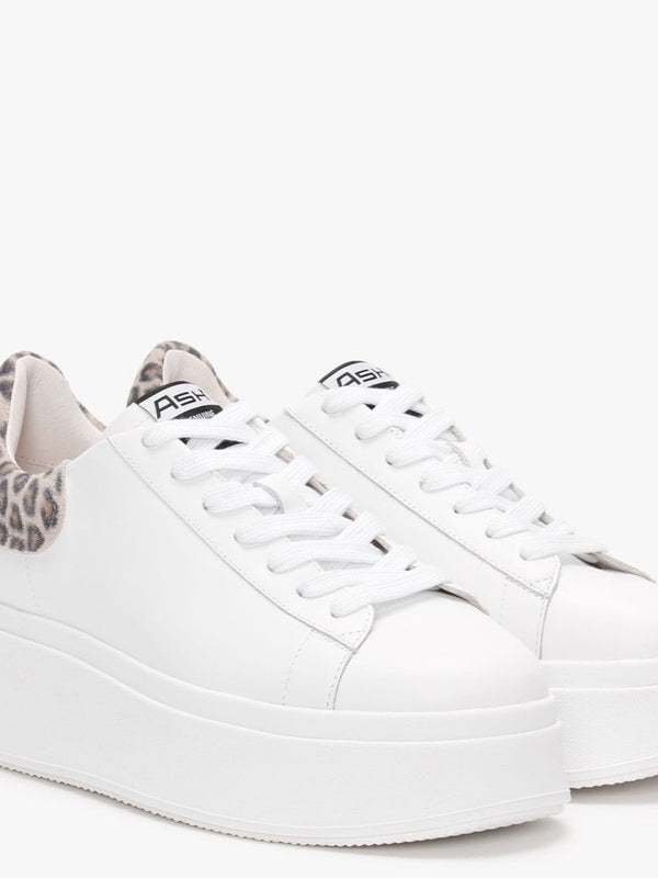 Moby II White Black Tan Leopard Trainers