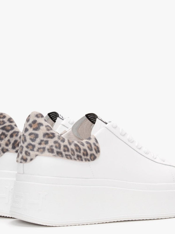 Moby II White Black Tan Leopard Trainers