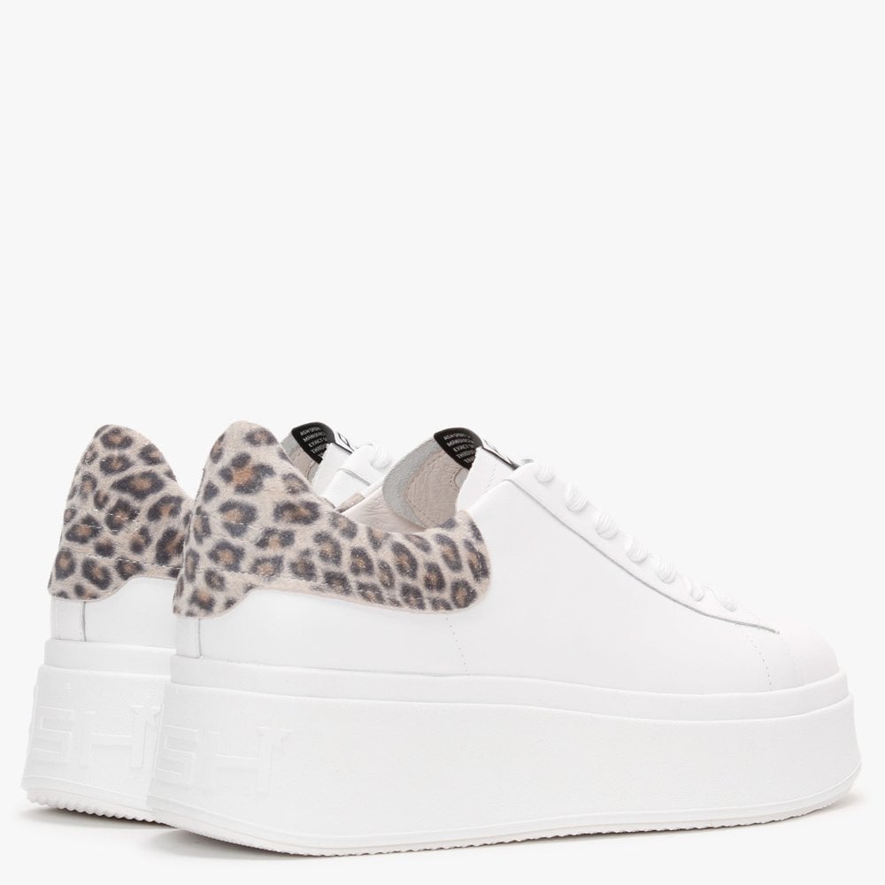 Moby II White Black Tan Leopard Trainers