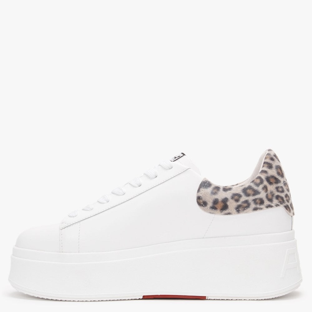 Moby II White Black Tan Leopard Trainers