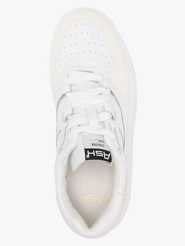 Match White Chrome Free Leather & Suede Flatform Trainers