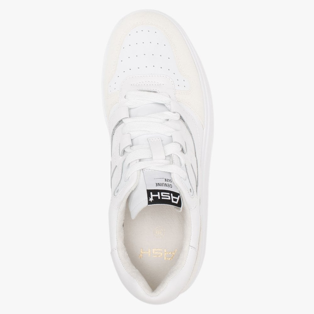 Match White Chrome Free Leather & Suede Flatform Trainers
