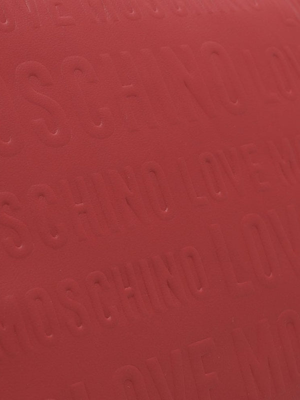 Embossed Logo Red Cross-Body Bag