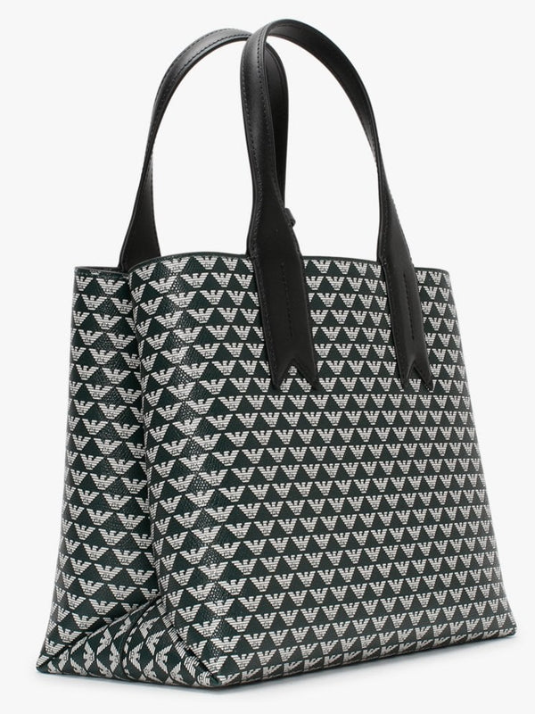 Logo Contrast Wood Ice Black Tote Bag