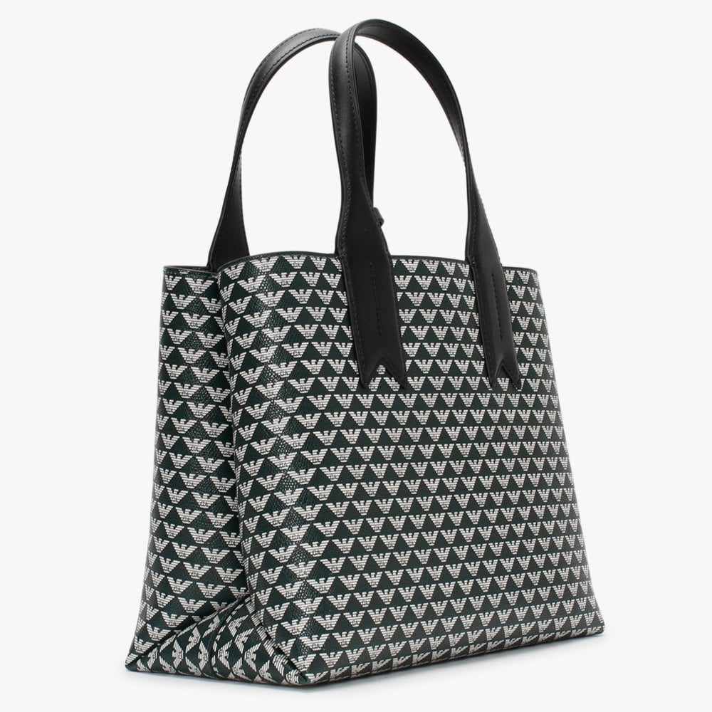 Logo Contrast Wood Ice Black Tote Bag