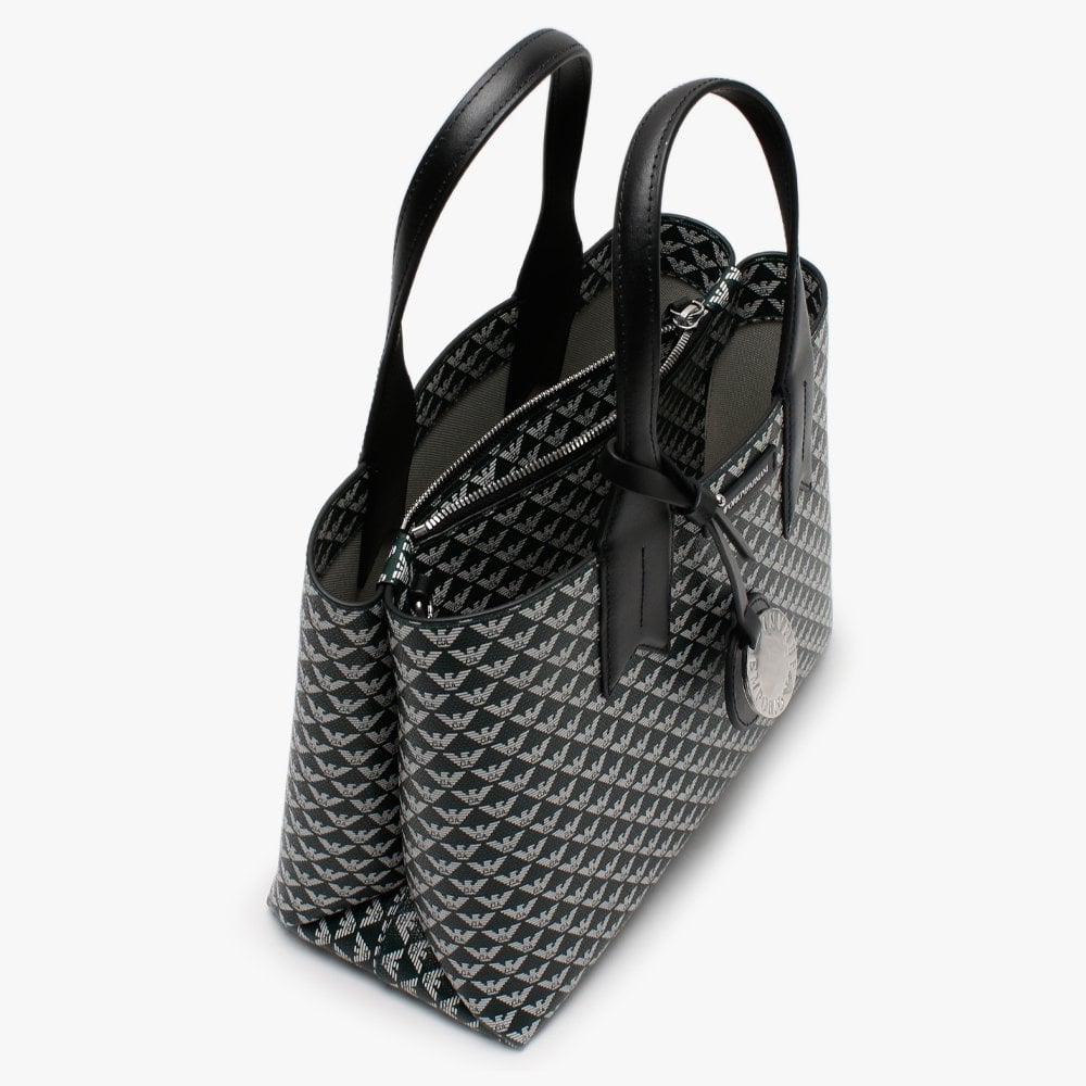 Logo Contrast Wood Ice Black Tote Bag