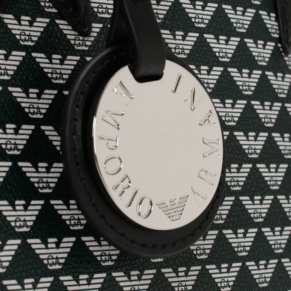 Logo Contrast Wood Ice Black Tote Bag