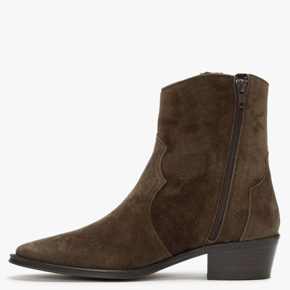 Paprika Brown Suede Cowboy Boot