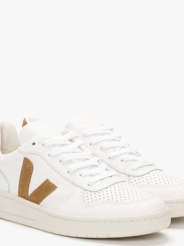 V-10 Leather Extra White Camel Trainers