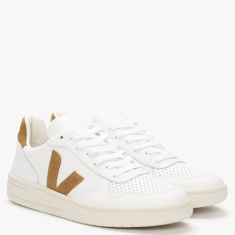 V-10 Leather Extra White Camel Trainers