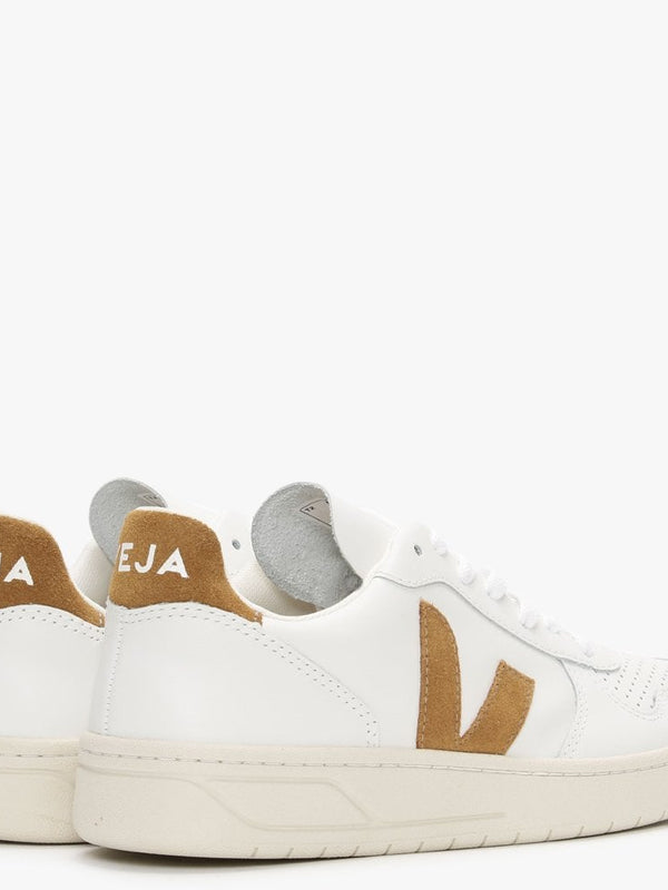 V-10 Leather Extra White Camel Trainers