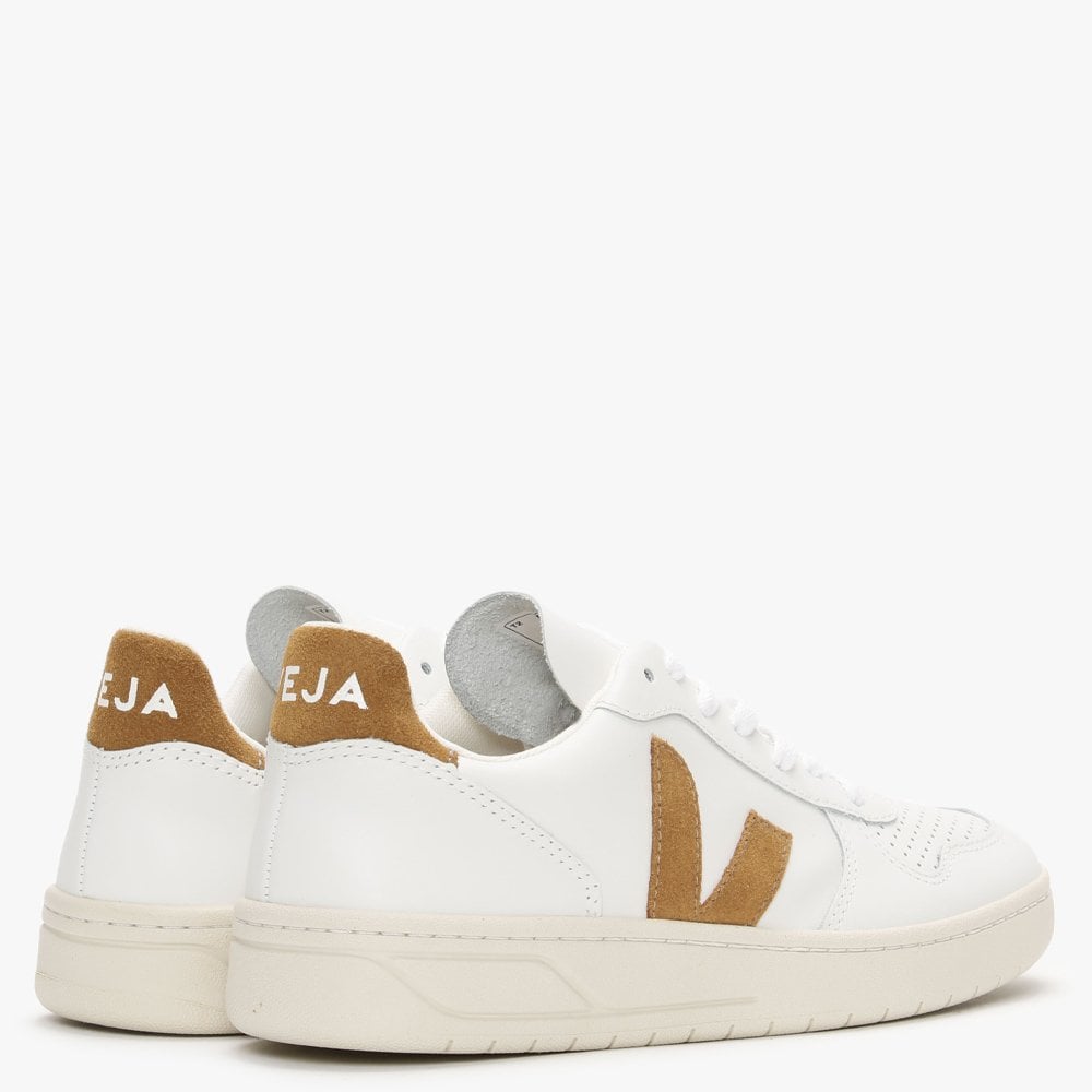 V-10 Leather Extra White Camel Trainers