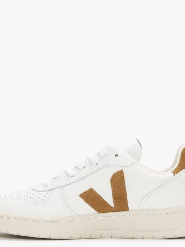 V-10 Leather Extra White Camel Trainers
