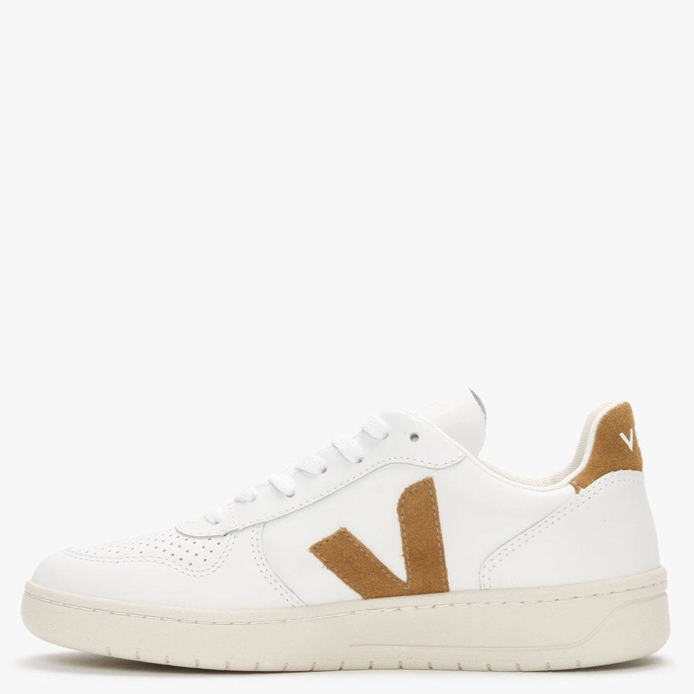 V-10 Leather Extra White Camel Trainers