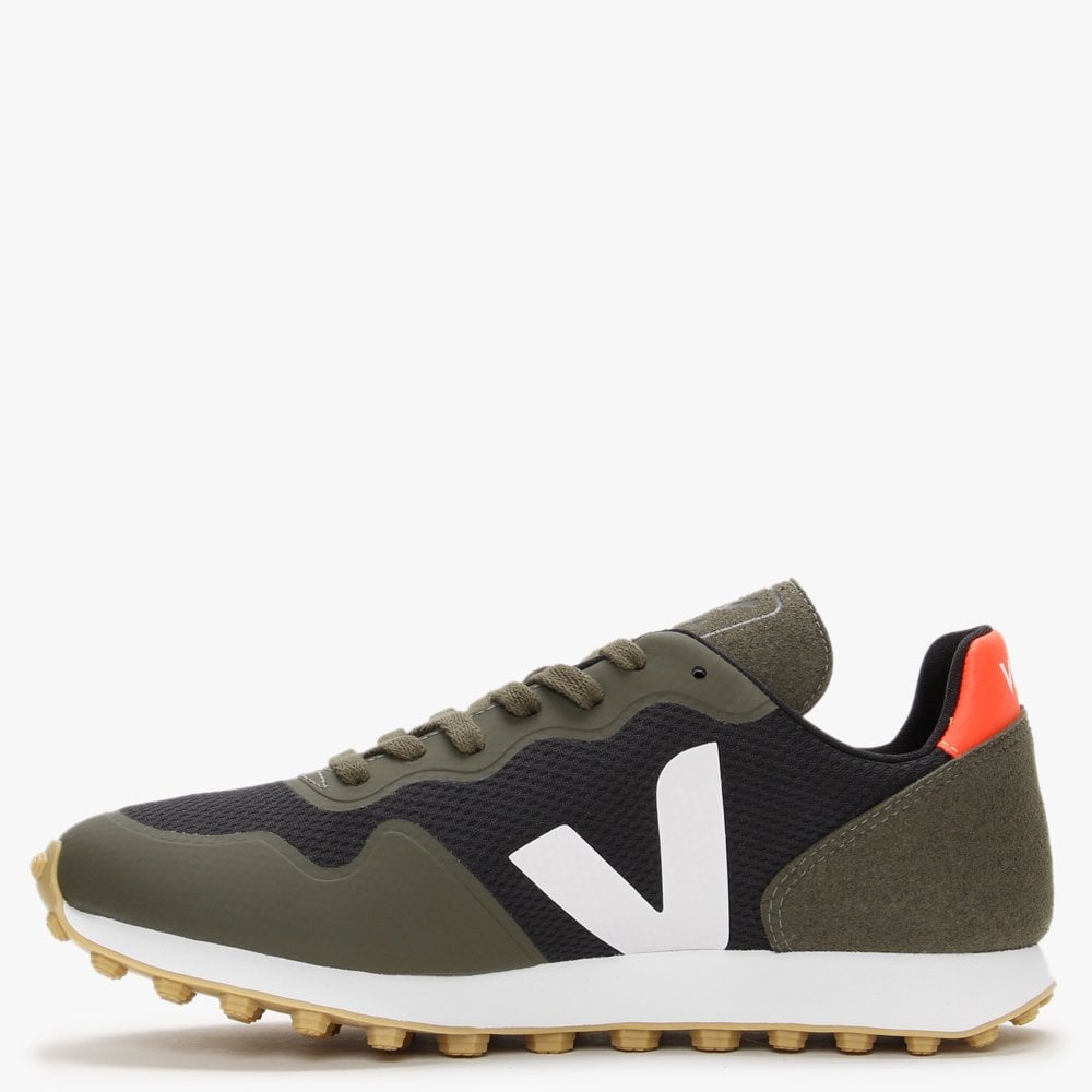 Men’s SDU RT Vegan Alveomesh Black White Kaki Trainers