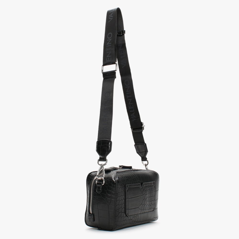 Pattie Haversack Black Moc Croc Cross-Body Bag