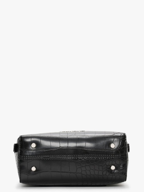 Pattie Haversack Black Moc Croc Cross-Body Bag
