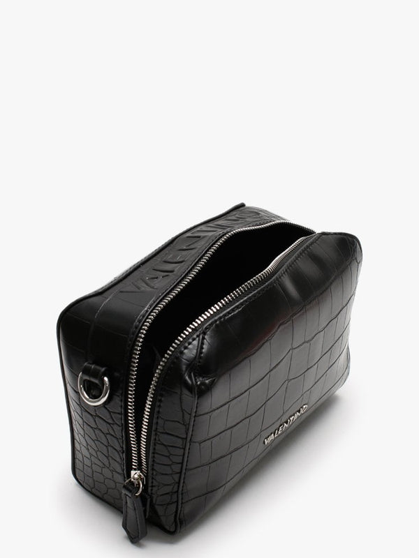 Pattie Haversack Black Moc Croc Cross-Body Bag