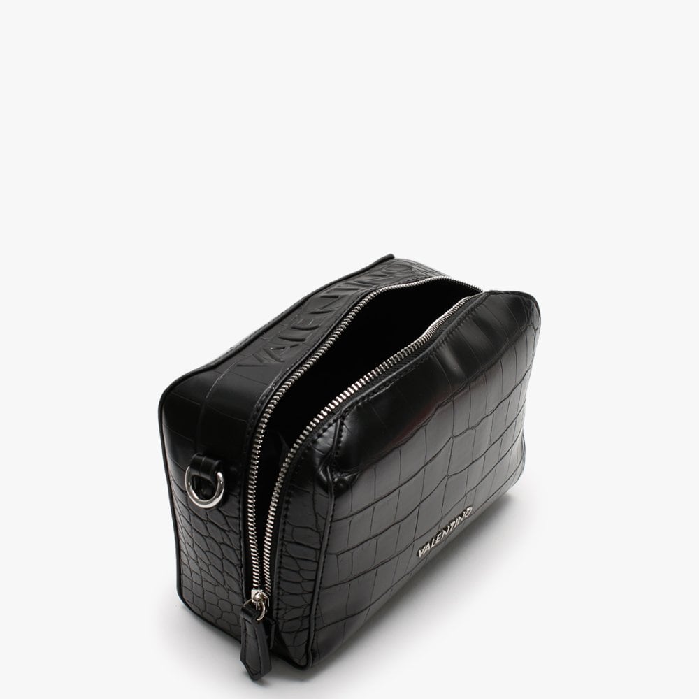 Pattie Haversack Black Moc Croc Cross-Body Bag