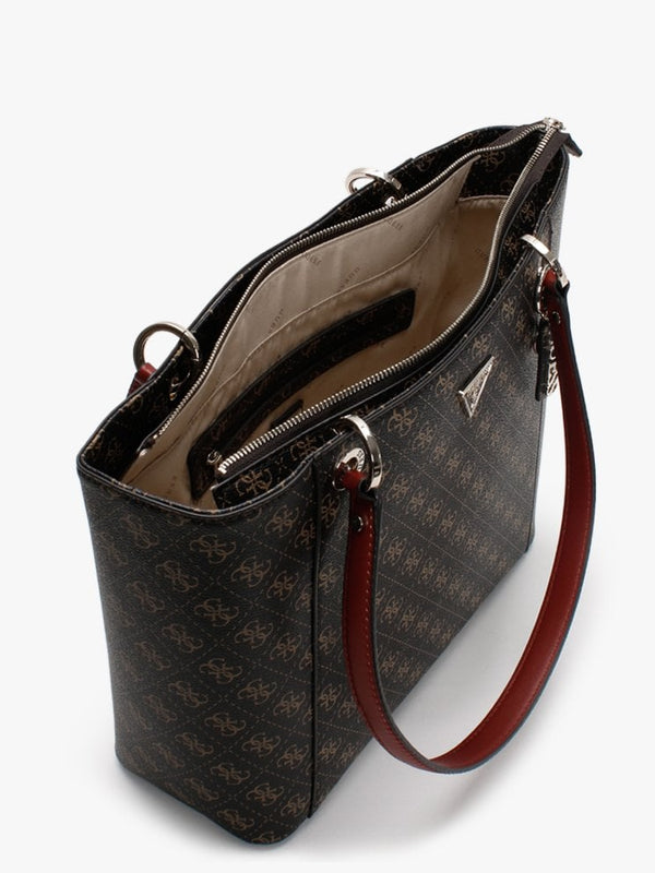 Noelle Elite Repeat Logo Brown Tote Bag