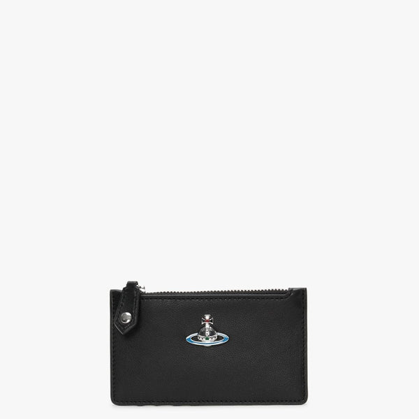 Emma Slim Longline Black Leather Wallet