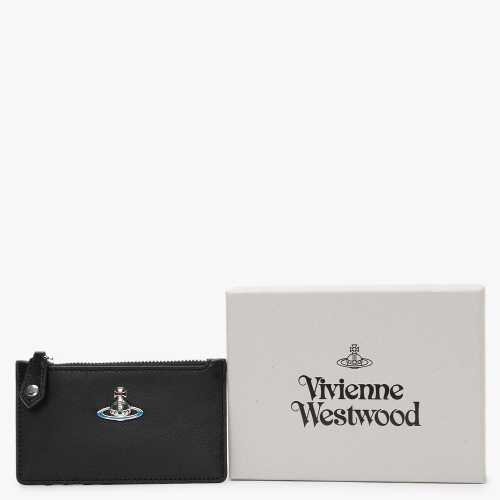 Emma Slim Longline Black Leather Wallet