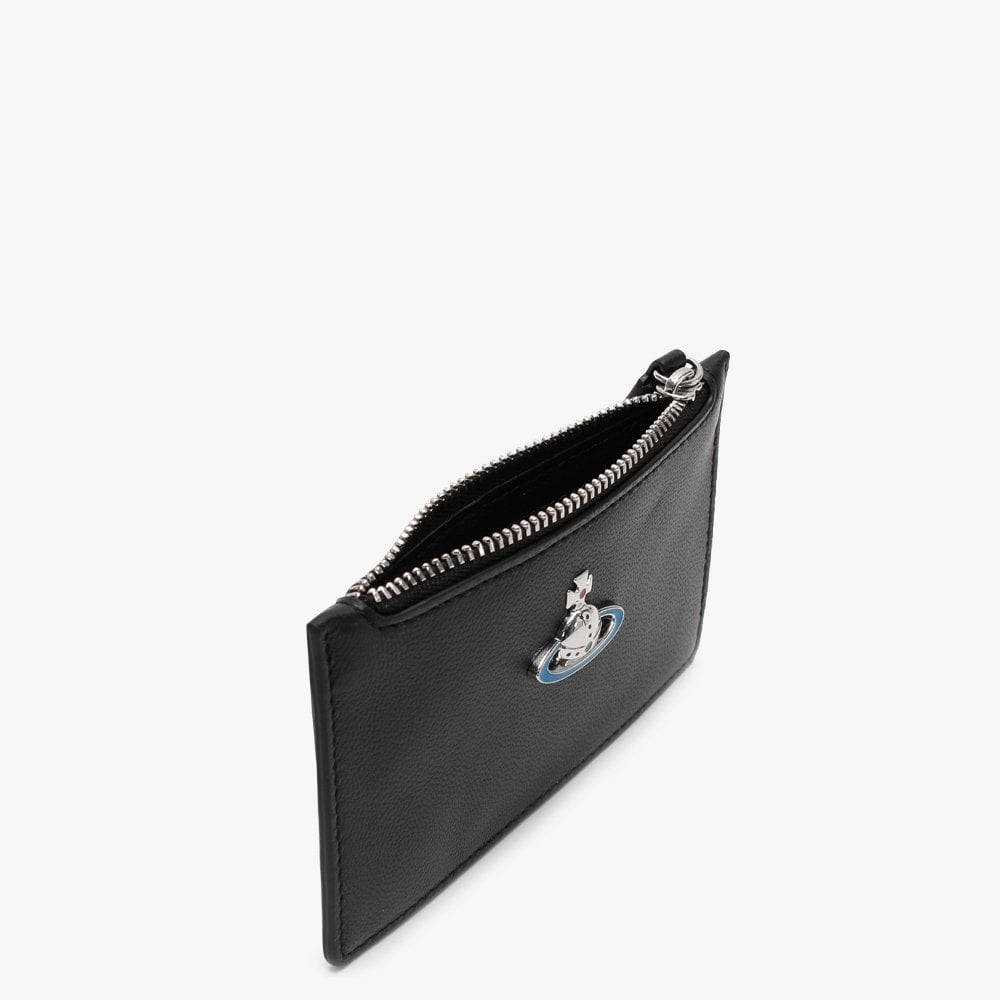 Emma Slim Longline Black Leather Wallet