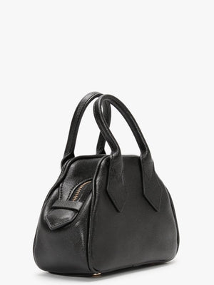 Mini Victoria Yasmine II Black Leather Dome Cross-Body Bag