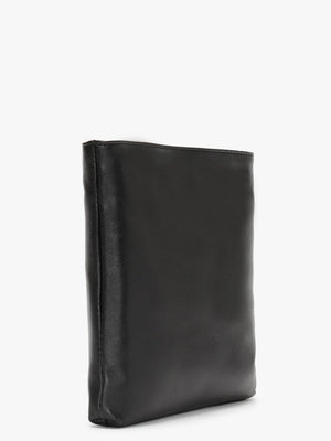 Emma Square Black Leather Cross-Body Bag