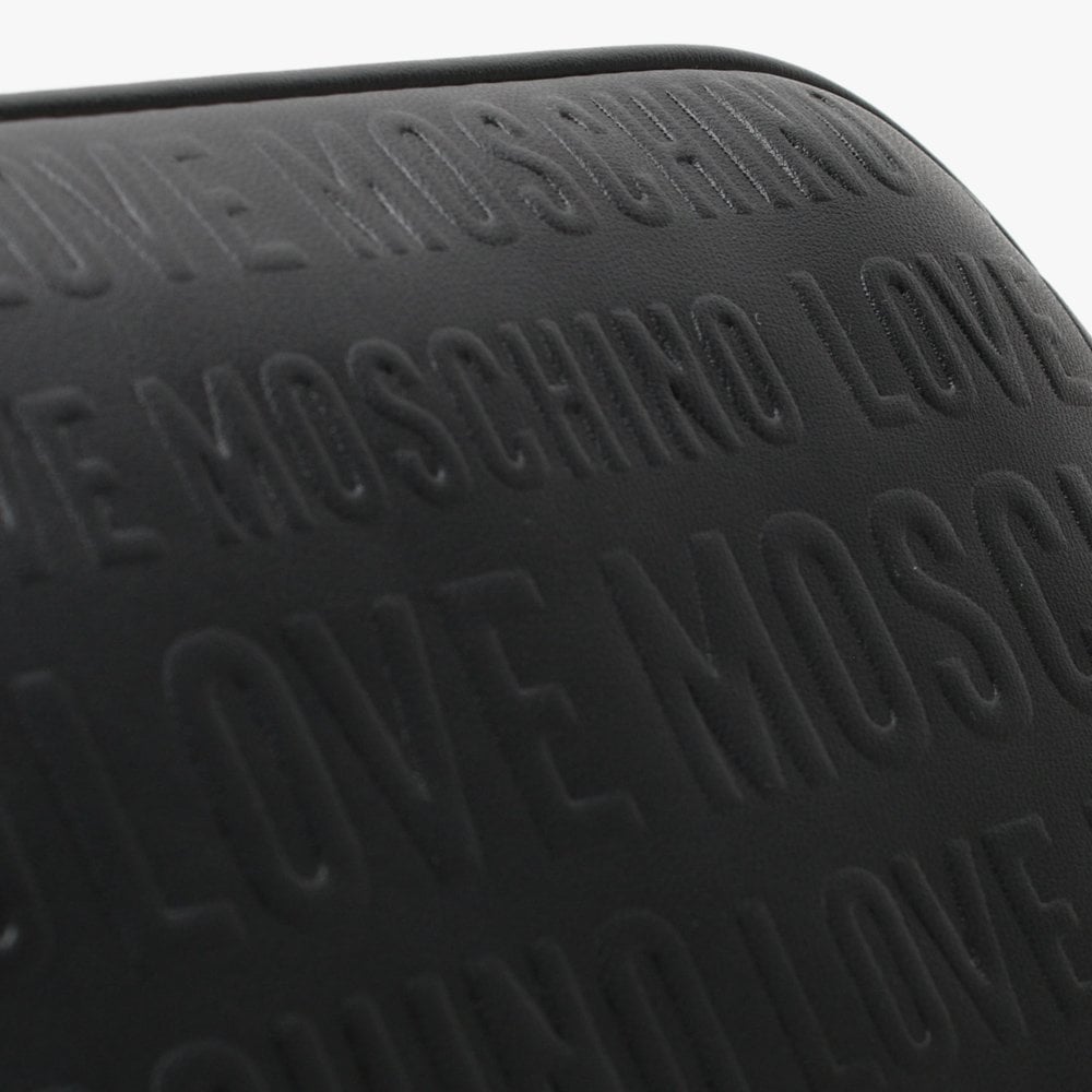 Embossed Logo Black Cross-Body Bag