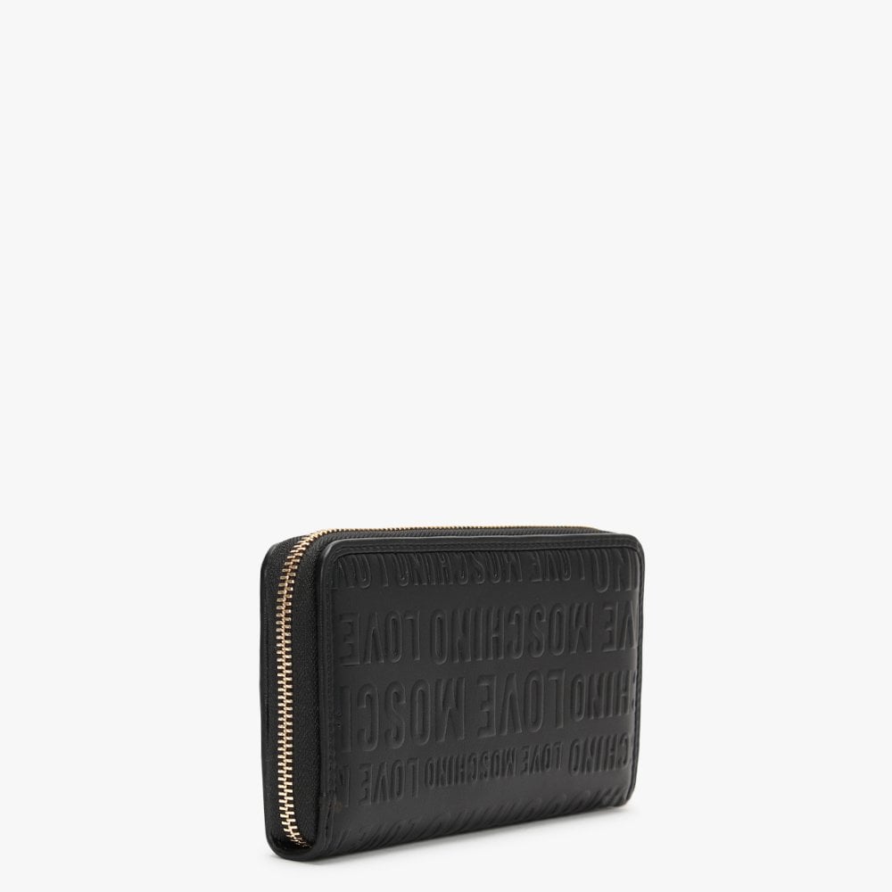 Embossed Logo Black Purse